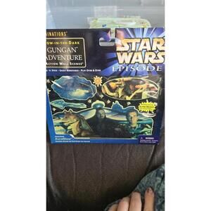 Star Wars Glow In The Dark Action Wall Scenes Episode I Gungan Adventure